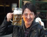 japanese man drinking beer