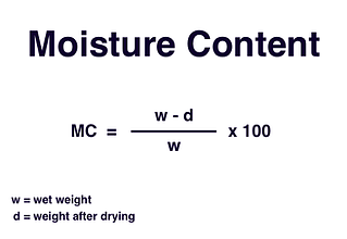 Moisture content formula