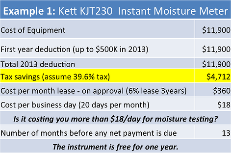 tax deductions for test equipment